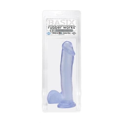 Basix Rubber Works 12 Inch Suction Cup Dong - Blue